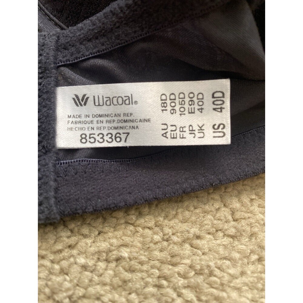 Wacoal Awareness Full Coverage Underwire Bra Black Size 40D - Picture 5 of 8